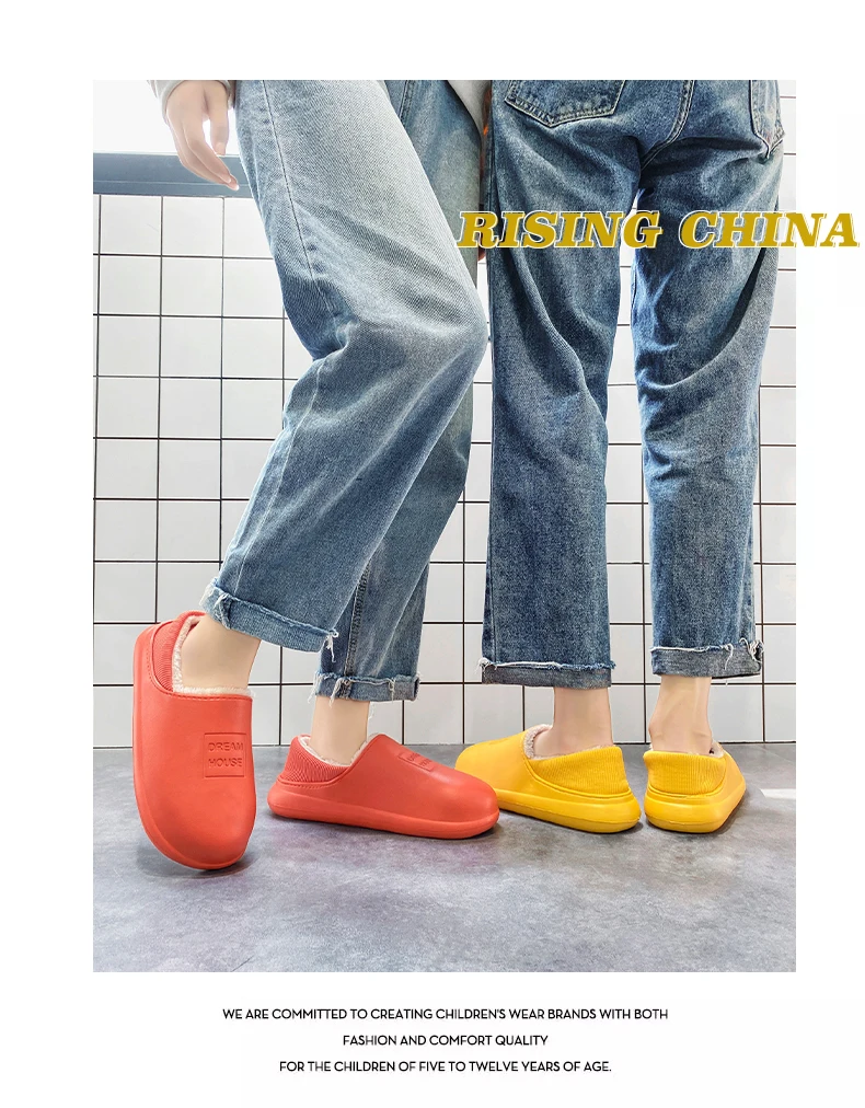 Men's Home Clogs 2021 New Winter Comfortable Slippers Plush Lining Shoes Soft Woman House Warm Clogs High Quality waterproof