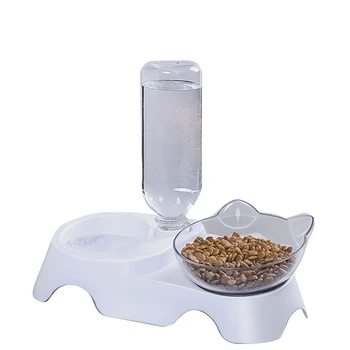 

Drinking Water Storage Dog Feeder Food Container Neck Protection ABS Anti Leak With Raised Stand Removable Cat Bowl Pet Supplies