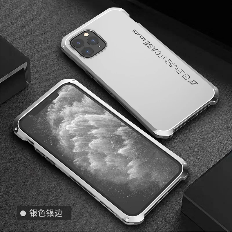 Silver Металлический Алюминиевый Чехол Bumber для iphone 11, чехол-гибрид, задняя крышка из поликарбоната для iphone 11 pro max, чехол, противоударный чехол, Fundas - Цвет: Silver