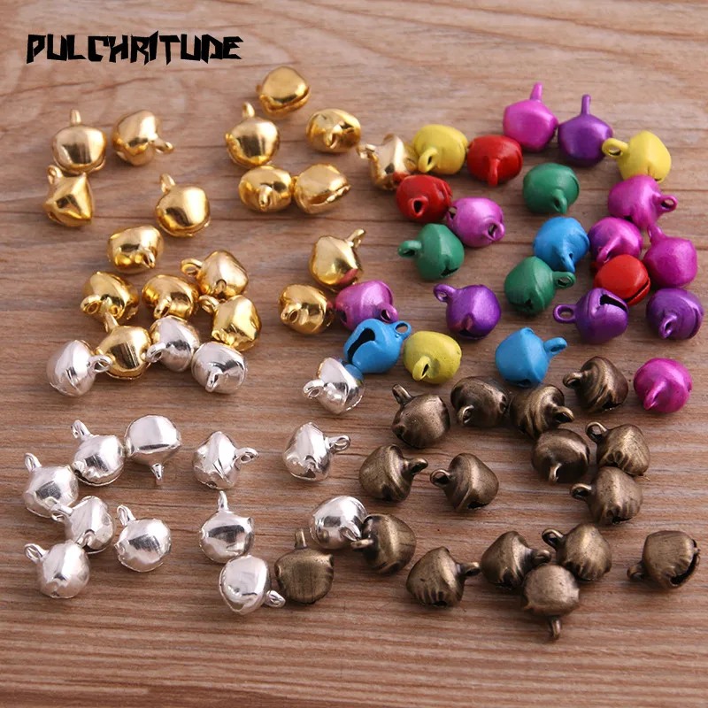 Cuentas sueltas de colores mezclados para decoración de fiestas, cascabeles  pequeños de 6mm-14mm para decoraciones de árboles de Navidad, 30-200  unidades - AliExpress