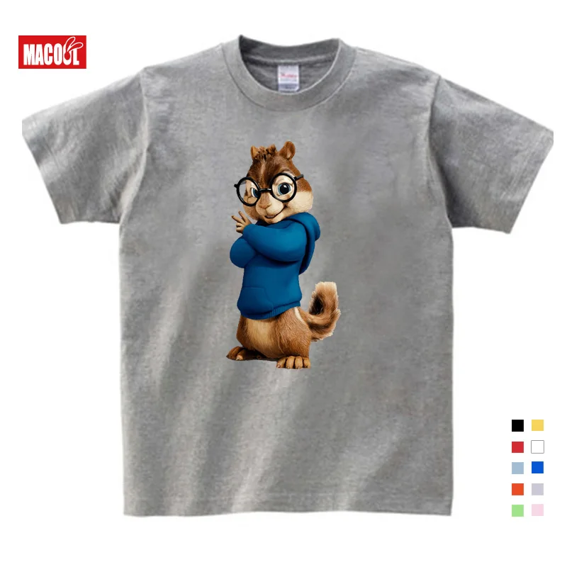 Kids T-shirt Г. Лидер продаж, толстовки с капюшоном Новые Модные топы для мальчиков и девочек с изображением Саймона и спандука, костюм детские толстовки и свитеры с Элвином - Цвет: Kids T-shirt