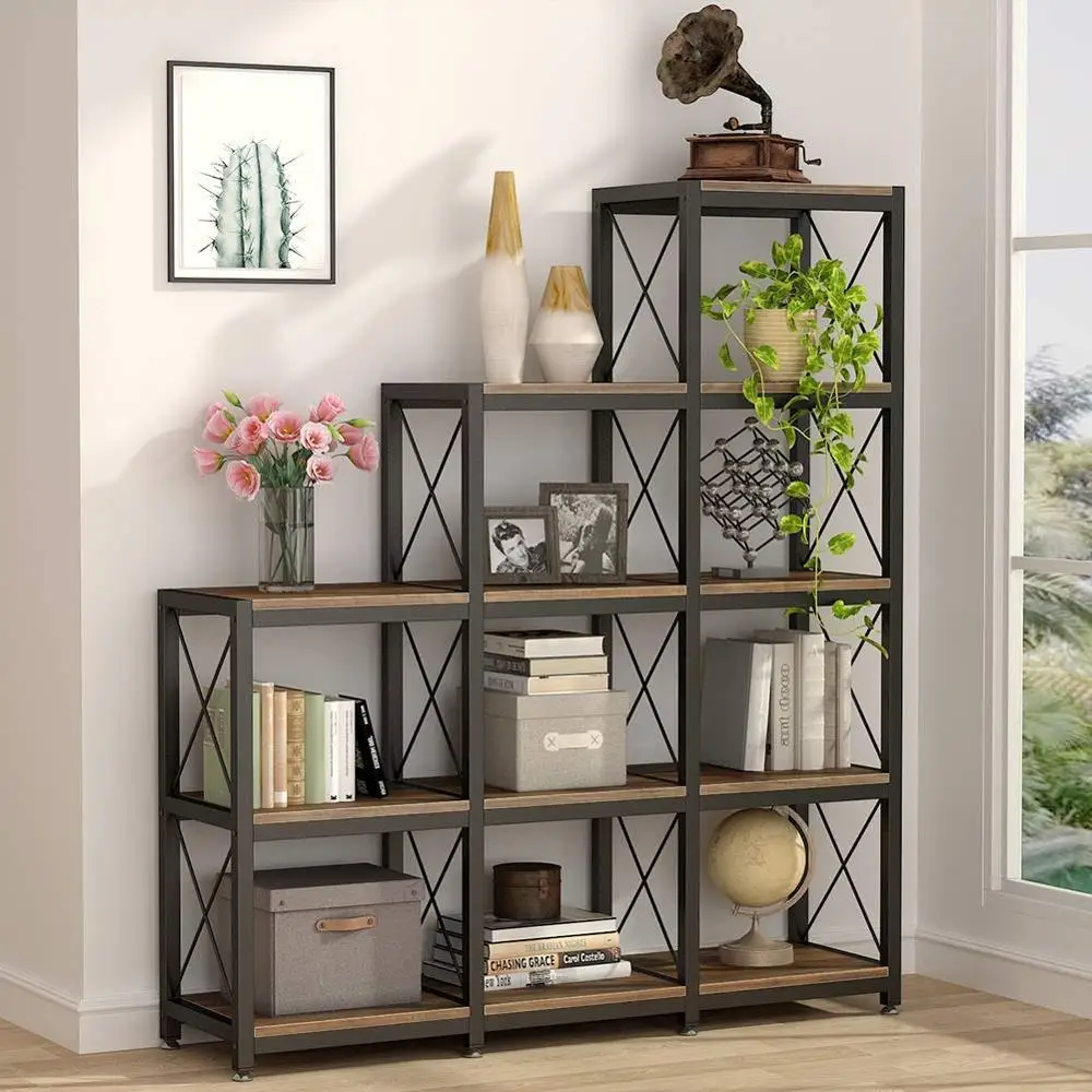 Tribesigns 71" Wide Foldable 4-Tier Open Bookshelf Furniture Home Bookcase Decor Tribesigns 71" Wide Foldable 4-Tier Open Bookshelf Furniture Home Bookcase Decor