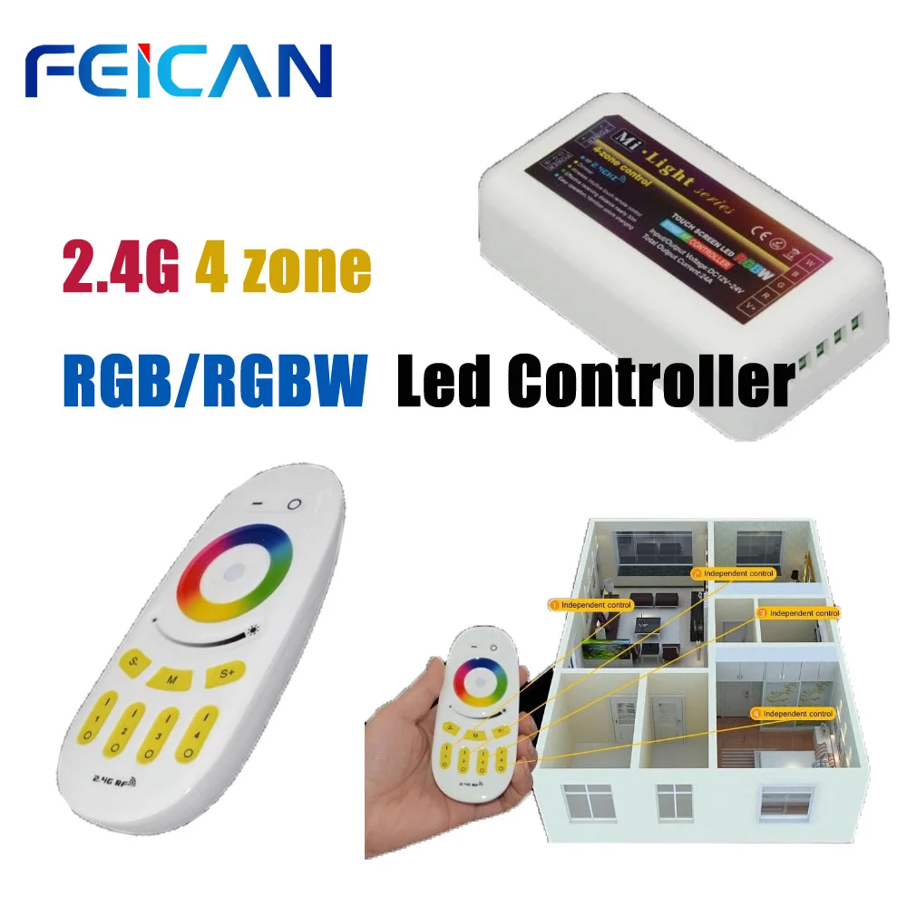 

RF WiFi+2.4G Remote+ RGBW LED Controller smart wifi controller Light For RGBW Led Strip Light Bulb Wireless RF Touch