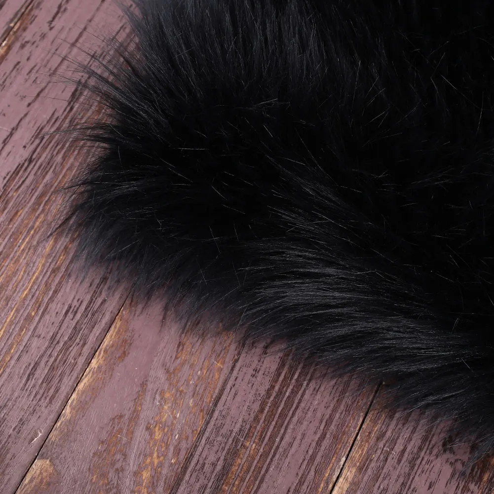 Black Диван для чистки ковров, для дома пол Шерсть ковер Противоскользящий Роскошный Коврик украшение для столовой пушистый Неправильной Формы разноцветные 180X110 см - Цвет: Black