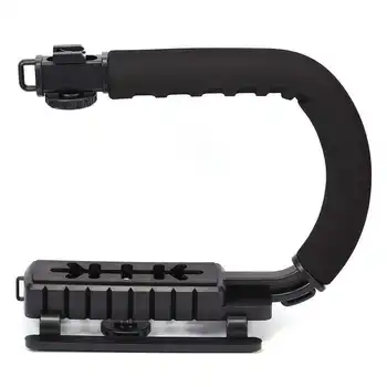 

U Shape Bracket Grip Portable Video Handle Handheld Stabilizer C-Type Holder 1/4"Screw Cold Shoe Mount for DSLR SLR Camera