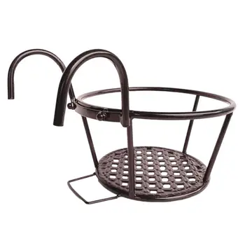 

1Pc Flowerpot Shelf Durable Detachable Iron Hanging Practical Round Flowerpot Bracket Planter Holder Hanging Shelf For Garden
