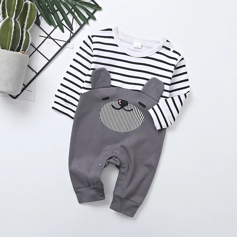 Gray Bear Baby Rompers Baby Boys Girls Funny baby Costume Newborn Romper Baby Clothes Outfits Boy Girl Kids Christmas Gift - Цвет: Gray Bear