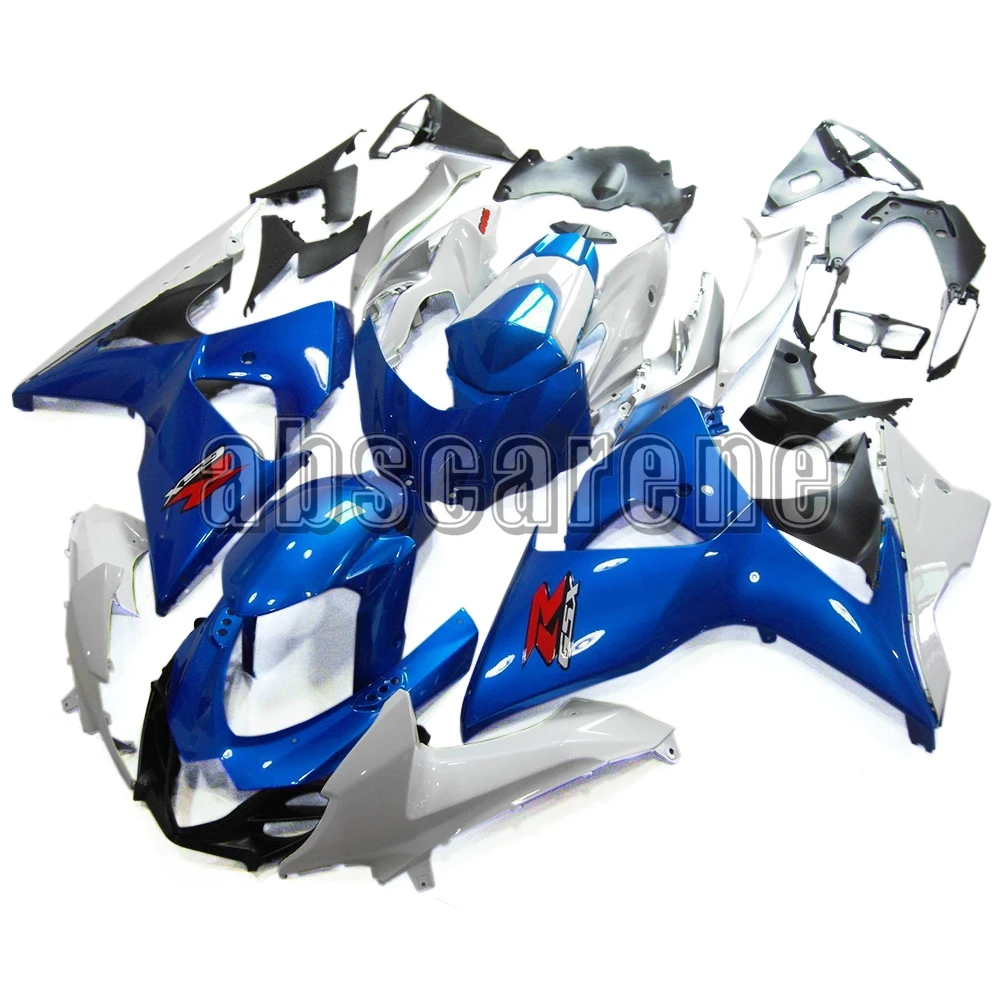 Полный обтекатели для Suzuki GSXR1000 K9 2009- GSXR1000 K9 09, 10, 11, 12, 13, 14, 15, 16 лет из АБС-пластика Пластик кузов сине-белые чехлы
