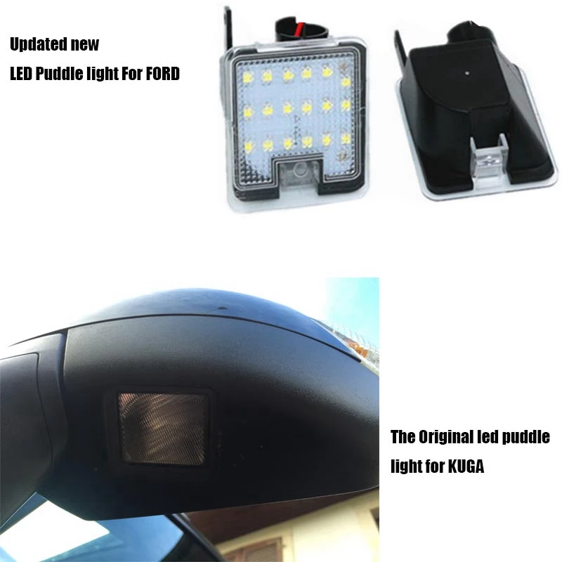 Автомобильный светодиодный светильник с боковым зеркалом, зеркало заднего вида, приветственный светильник, светильник-лужа для Ford Kuga Focus
