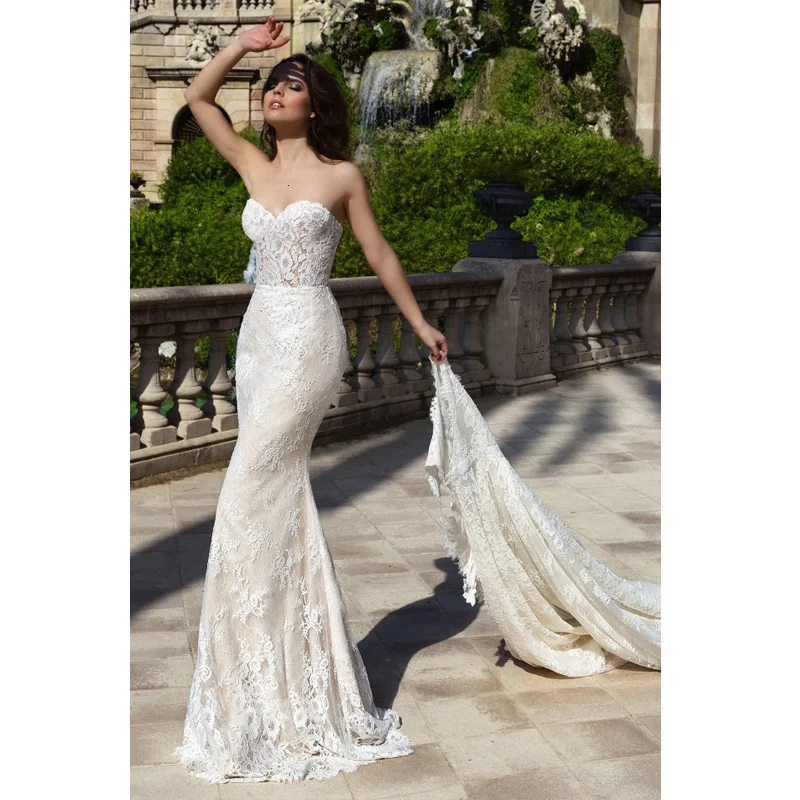 BacklakeGirls Robe De Mariee Свадебные платья Русалочки цвета шампанского со съемным шлейфом Свадебные платья размера плюс свадебное платье