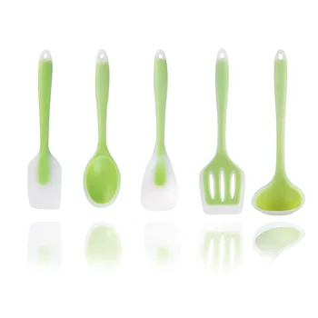 

5pc/set Cooking Tools Set Colorful Silicone translucent Kitchen Utensils Non Stick Cream Spatula Soup Spoon shovel Kitchen Tools