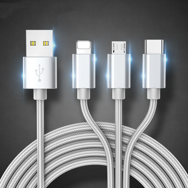 3 In 1 Usb Cable For Samsung Xiaomi Fast Charging Cable For