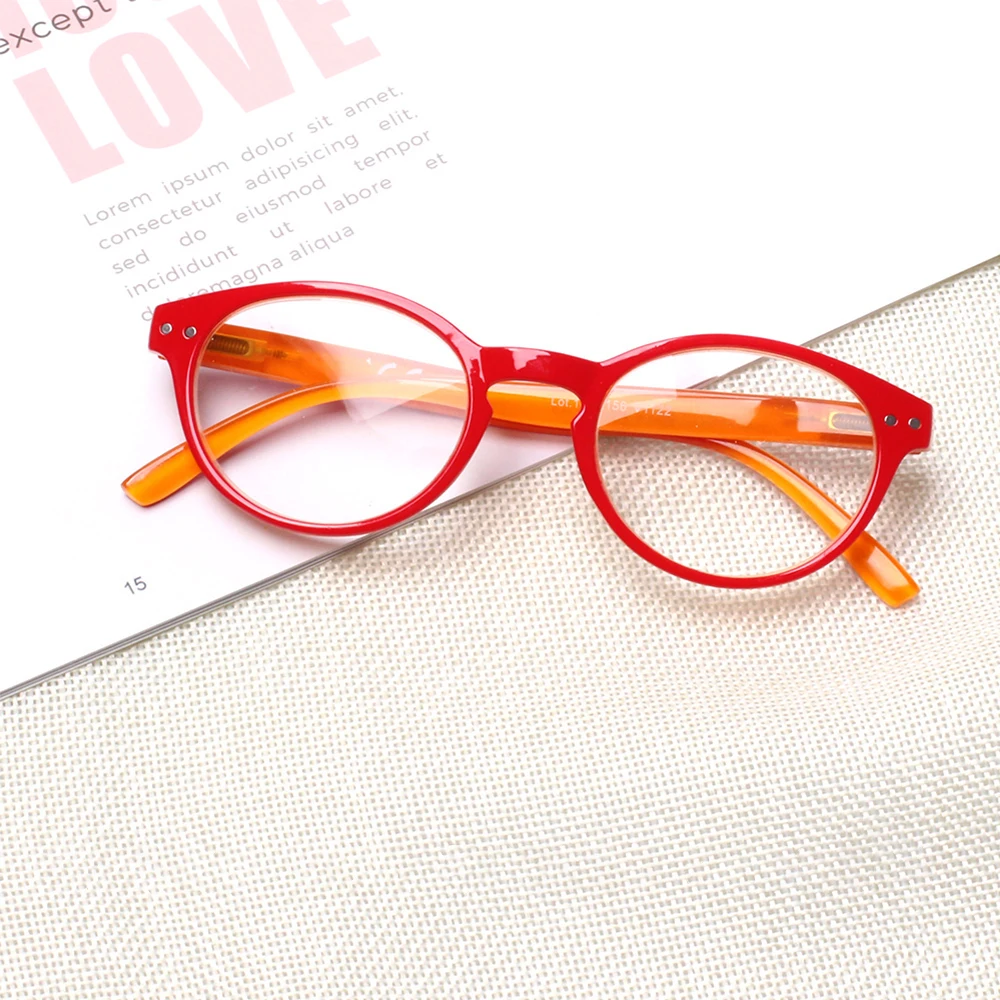 Henotin Fashion Red Frame Reading Glasses Spring Hinge Men and Women HD Reader Diopter +1.0+2.0+3.0+4.0+5.0+6.0