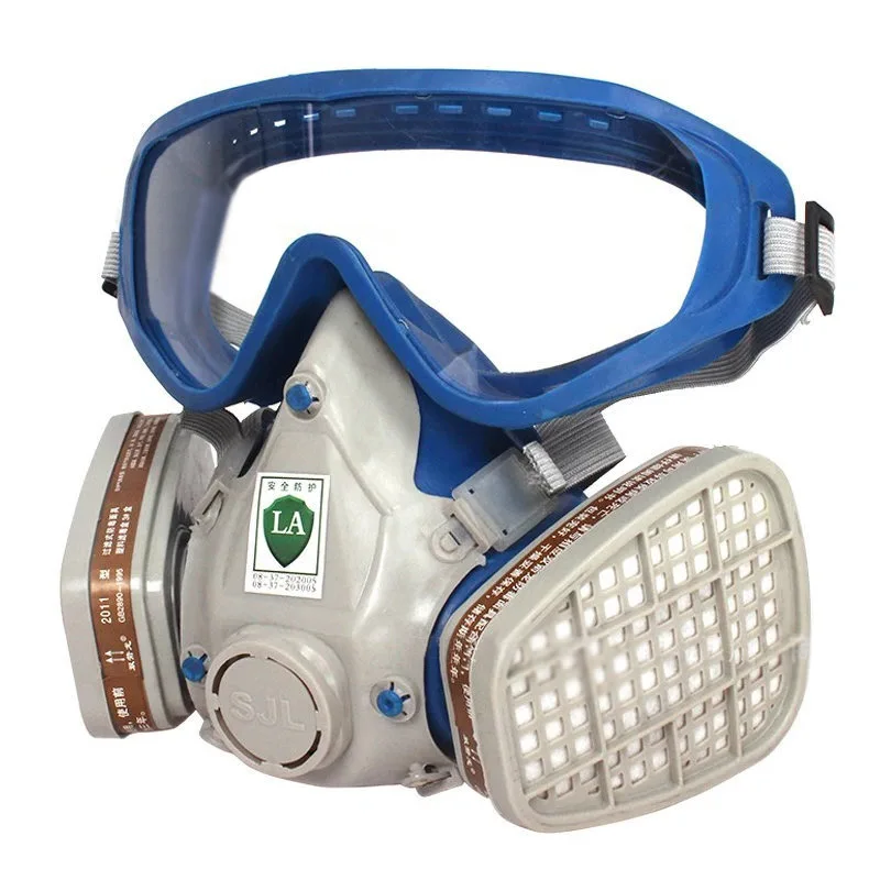 

New Design Windproof Dustproof Anti PM2.5 Mouth Gas Masks with Respirator Goggles Workplace Safety Full Face Protective Cover