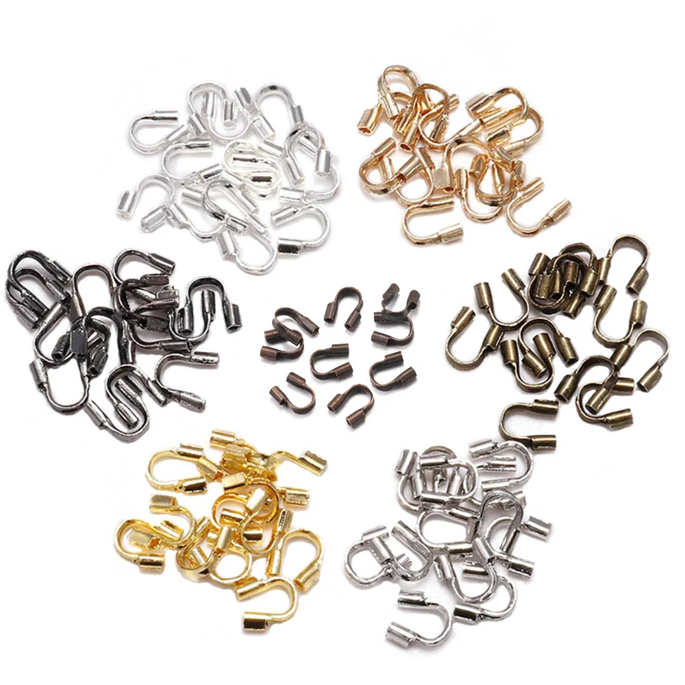 

100pcs/lot 4.5x4mm Wire Protectors Loops U Shaped Wire Cable Guard Hole Guardian Protector For DIY Jewelry Making Accessories