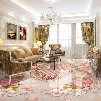 

[Self-Adhesive] 3D Floor Tile Flower 1912 Floor Wallpaper Mural Wall Print Decal Wall Murals