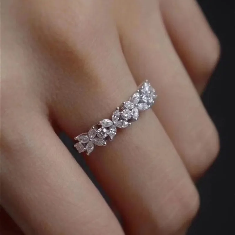 CC Wedding Rings For Women Silver Plated Simple Single Row Cubic Zirconia Temperament Jewelry Ring CC3118 silver rings