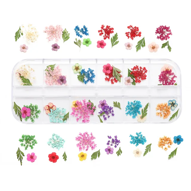 1Box Dried Flowers Dry Plants for Rsein Molds Fillings Epoxy Resin Pendant Tweezers Jewelry Making Craft DIY Nail Art Decoration Style34