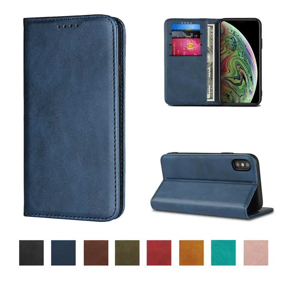 

leather case For iphone 6s plus 8 7 Plus flip wallet Card slot mobile phone case iphone xr 11 pro max bracket mobile phone cover