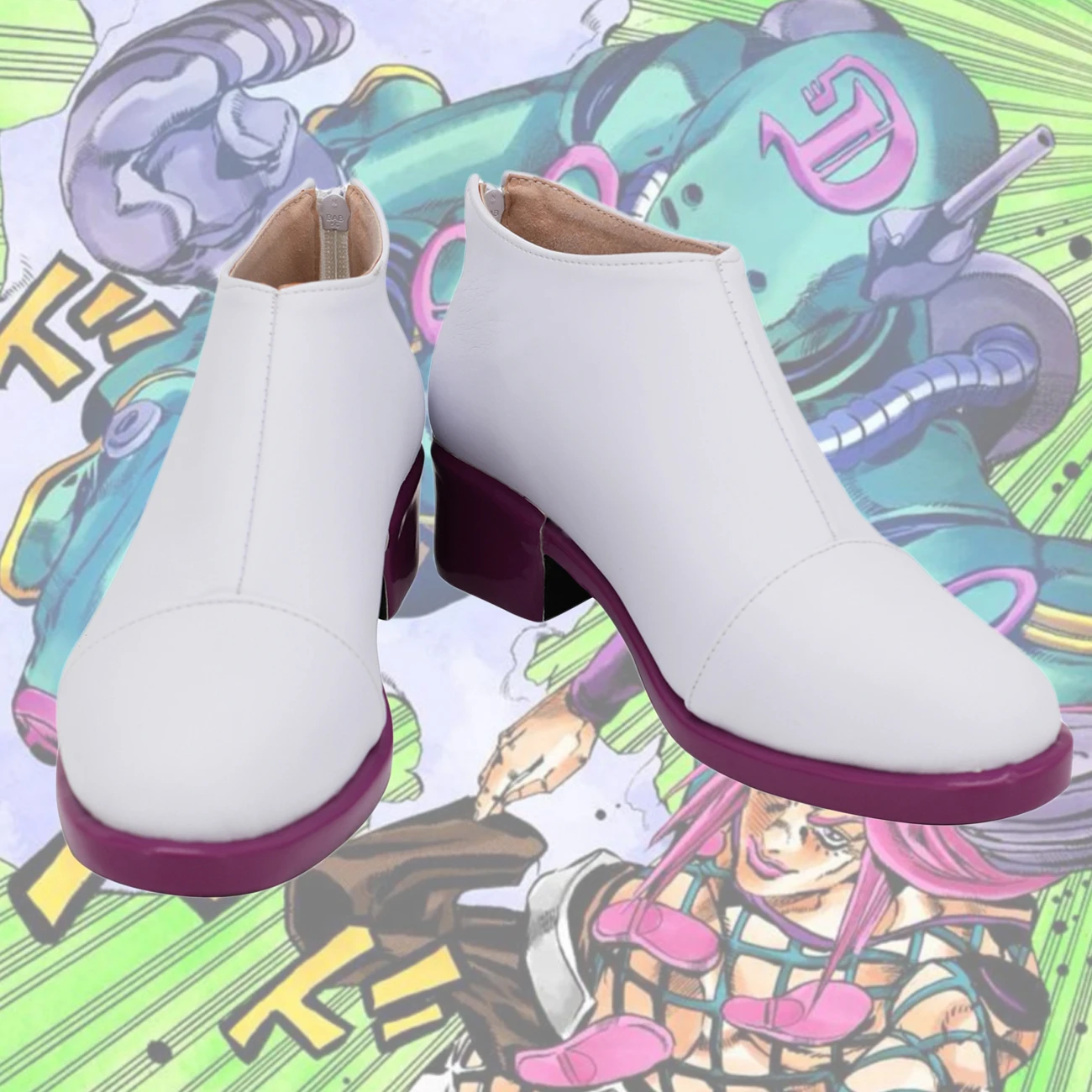 

JOJO Anasui White Shoes Cosplay JoJo's Bizarre Adventure Narciso Anasui Cosplay Boots Leather Shoes Custom Made