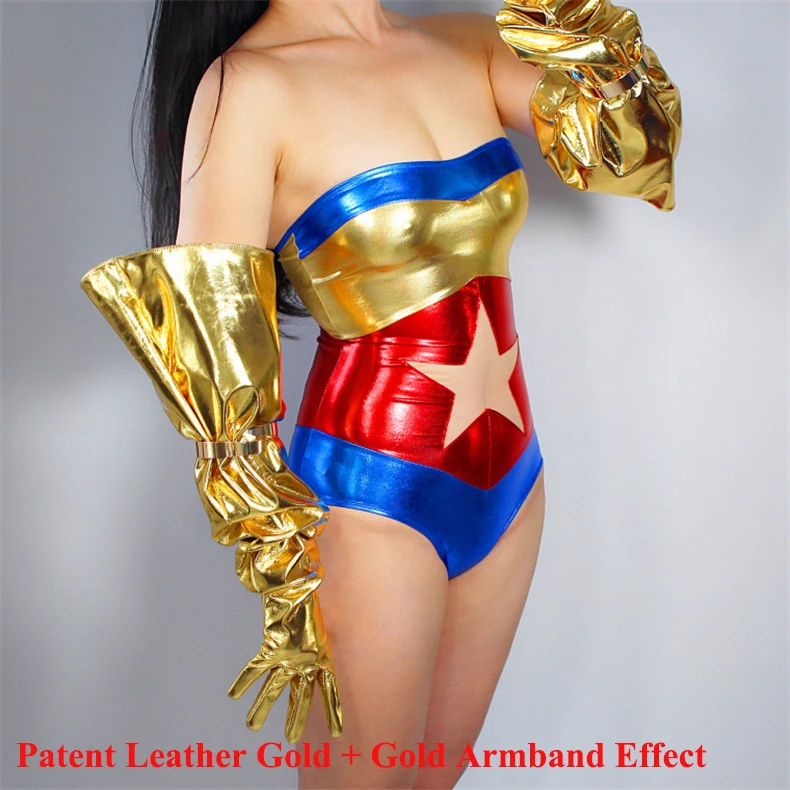 70cm Long Leather Gloves Wide Sleeve Balloon Puff Sleeves Faux Leather Unisex Male Female Patent Leather Army Green PU150