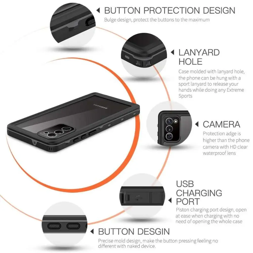 S20 FE IP68 Diving Swim Proof Cover For Samsung Galaxy S20 FE Shockproof Case Swimming Waterproof Outdoor Sport Cover S20 Lite