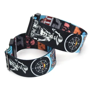 

20pcs/lot ONE PIECE Roronoa Zoro Wristband Anime Adjustable Ribbon Wristbands 3D Printing Hand Strap HipHop Accessories KB2264