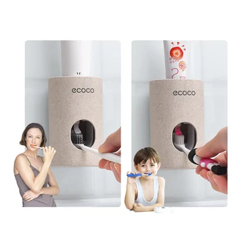 

Automatic Toothpaste Dispenser Dust-proof Toothbrush Holder Wall Mount Stand Bathroom Accessories Set