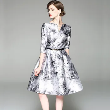 

BGW 31711ht Little V Neck Satin Cocktail Dresses Three Quarter Sleeves Zipper Back A Line Pattern Vestito Cerimonia Donna 2020