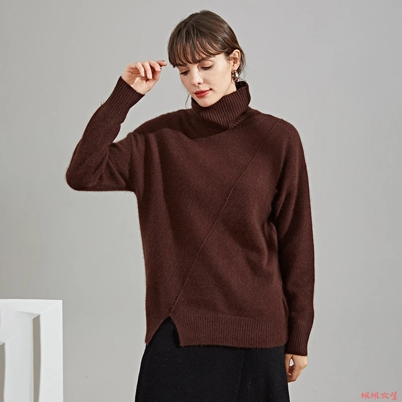 SuyaDream woman Wool sweaters Cashmere Turtleneck