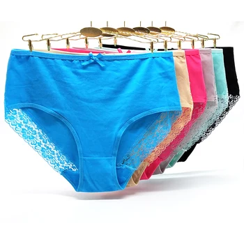 

Wholesale Europe America Solid Color Women Plus Size 2XL 3XL 4XL Women's Clothing High-Rise Cotton Briefs Panties 89241