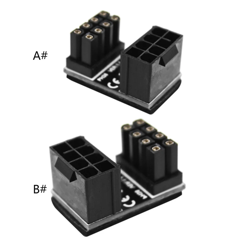 

8 pin Male 180 Degree Angled to 8 Pin Female Power Adapter for Graphics Card