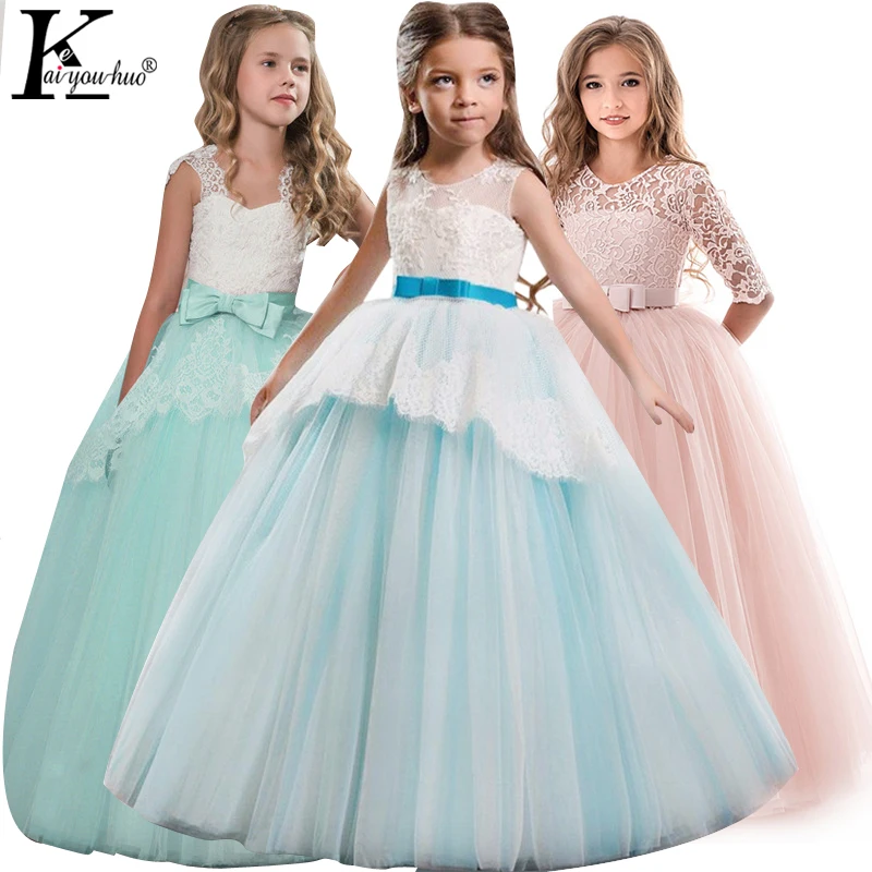 Летнее платье элегантные Детские платья для девочек свадебное подростков От 5 до