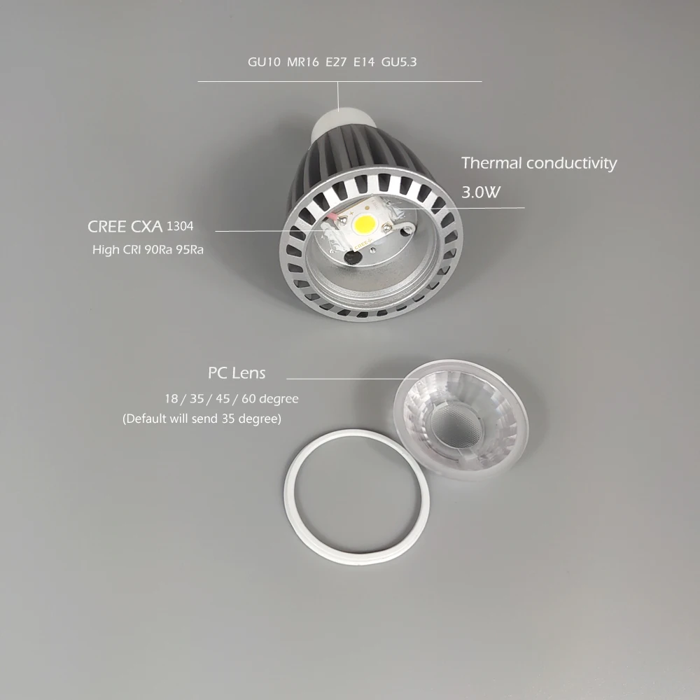 Высокий CRI 90Ra GU10 E27 LED COB точечная лампа высокого качества для магазина отеля