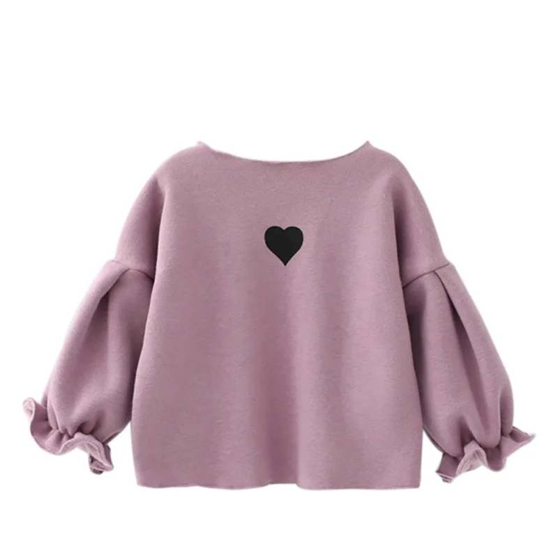 WEIXINBUY/Детские рубашки для девочек; школьная блузка; Enfant Fille; топы с принтом «любовь»; плотная кофта для маленьких девочек