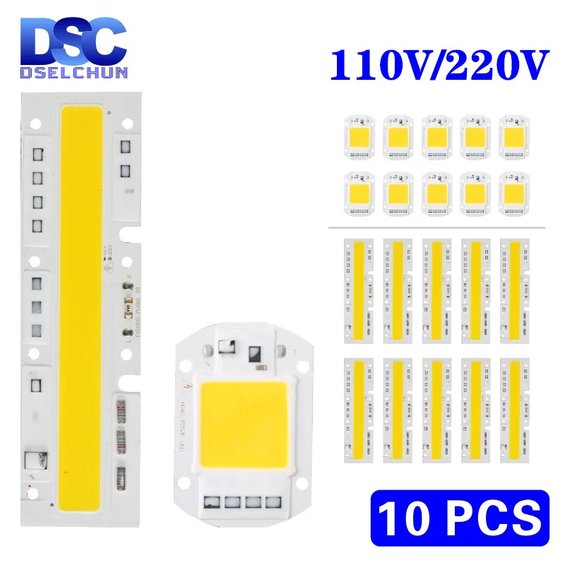 Светодиодная лампа с COB матрицей 10 шт./лот 110 В 220 Вт 20 30 50 70 100 120 150 | Лампы и