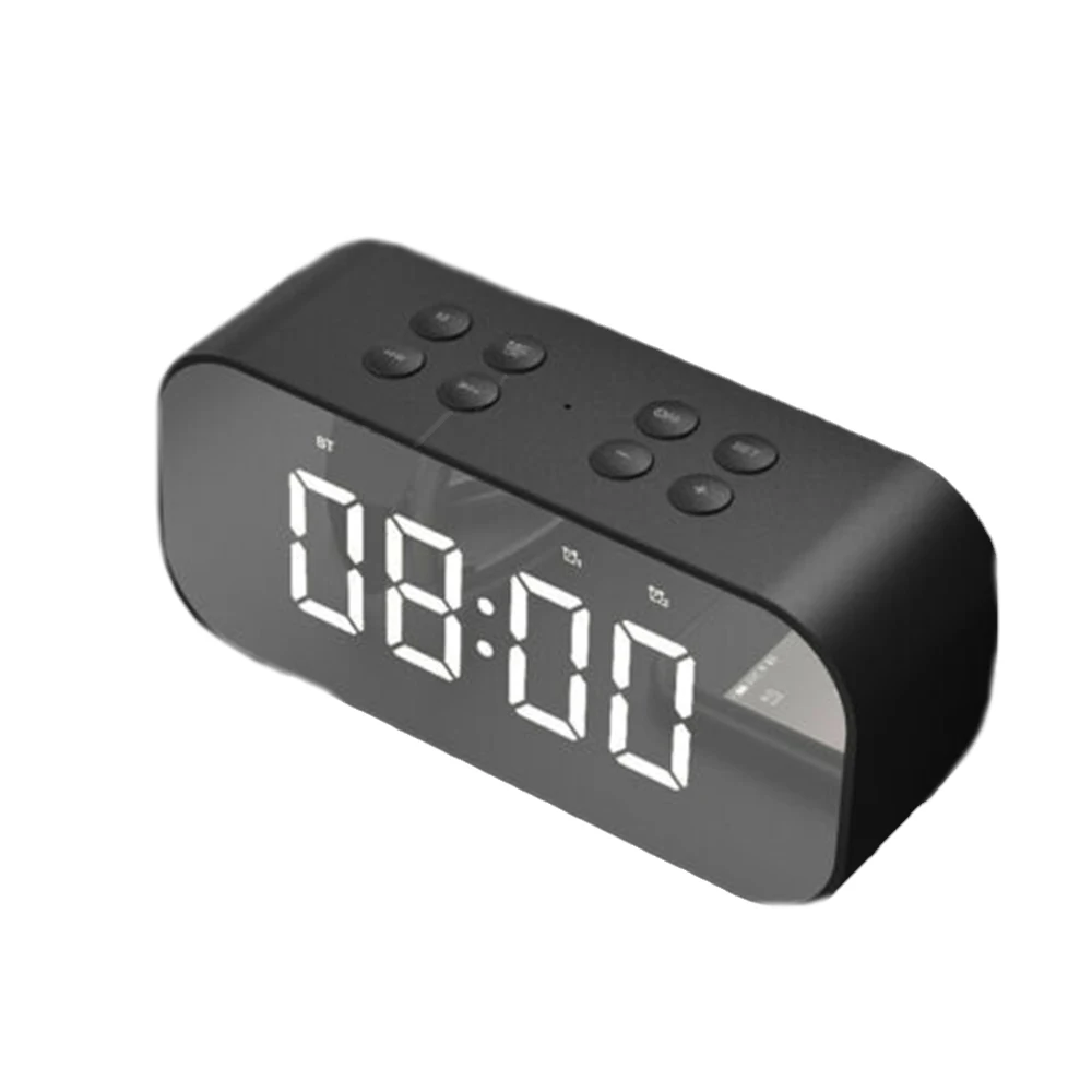 Черный Laute Bluetooth-Lautsprecher Kabellose стерео-Экстра-бас-Lautsprecher Wecker радио mp3-плеер зеркальный светодиодный цифровой будильник Горячая Распродажа - Цвет: Черный