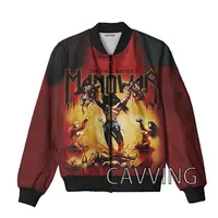 New Fashion Women/Men's 3D Print  Manowar Band Zipper Bomber Jackets Men Overcoat Mens Coat Zip Up Jackets 1