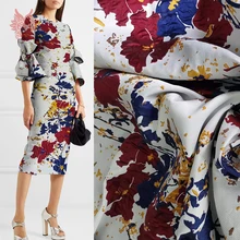 Красный 3D Рельефный цветочный из жаккардовой парчи для платья пальто жаккардовая ткань для шитья tecidos stoffen telas Пряжа Ткань SP5519