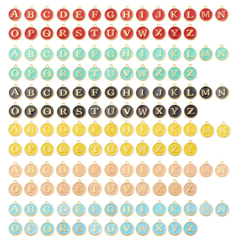 

2 Sets New 14*12mm A-Z Letter Charms Enamel Charms Alphabet Initial Letter Handmade Pendant For DIY Bracelet Jewelry Making