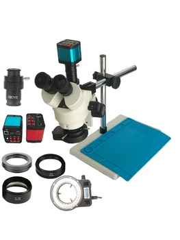 

21MP HDMI USB Digital Industrial Camera single arm support trinocular Stereo Zoom microscopio for jewelry Phone PCB Repair tools