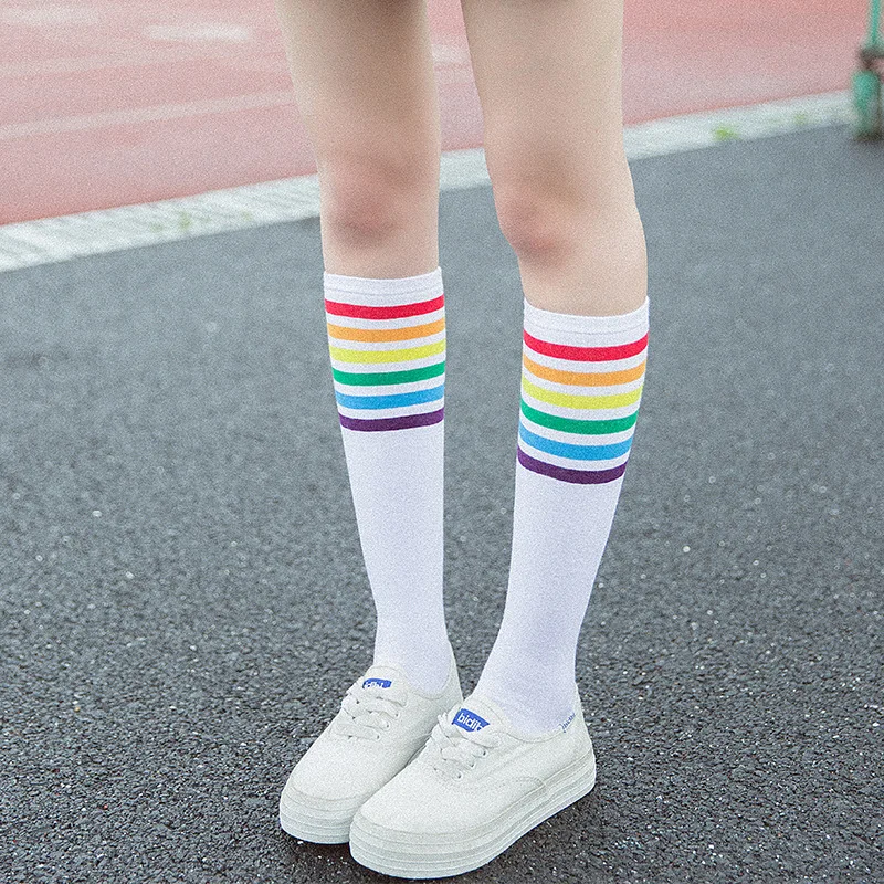 Lolita Socks Striped Long Socks Women Long Stockings Warm Thigh High Socks For  Girls New Fashion Striped Knee Socks Women