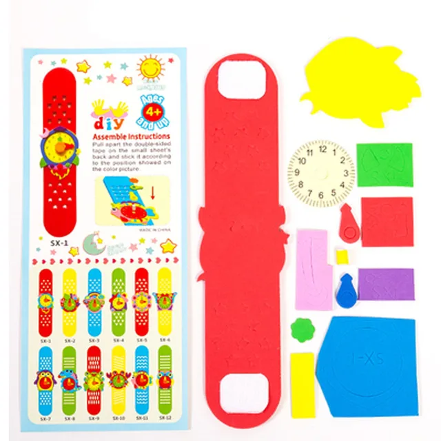 3Piece DIY EVA Foam Craft Children Watches For Boys Girls Kids Educational Toys Knutselen Kinderen Activités Enfants Creatifs 3