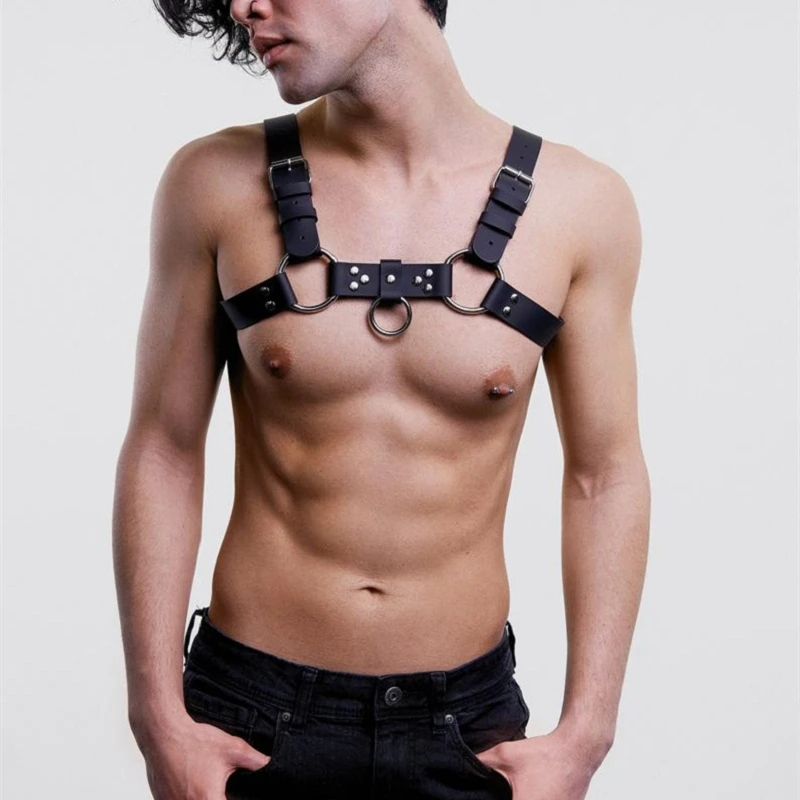 Men PU Leather Harness Fashion Chest StrapClubwear Bdsm Bondage Restraints Gay Fetish Wear Erotic Lingerie Pole Dance Sexy Toy
