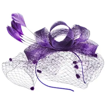 

Luxury Yarn Elegant Ladies Vintage Feather Veil Fascinator Party Headband for Wedding Bridal Hair Accessories