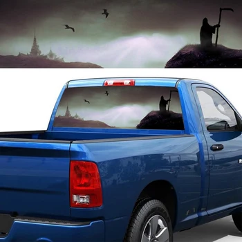 

Car Stickers Black Clouds Pattern Rear Window Decal Auto Vinyl Film Stickers Universal Car Pickup Accessories