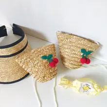 Bentoy соломенная сумка через плечо вишневая Сумка-почтальон мини девушки пляж милые сумки через плечо Корея Ins сумки маленькие Kawaii женские сумки