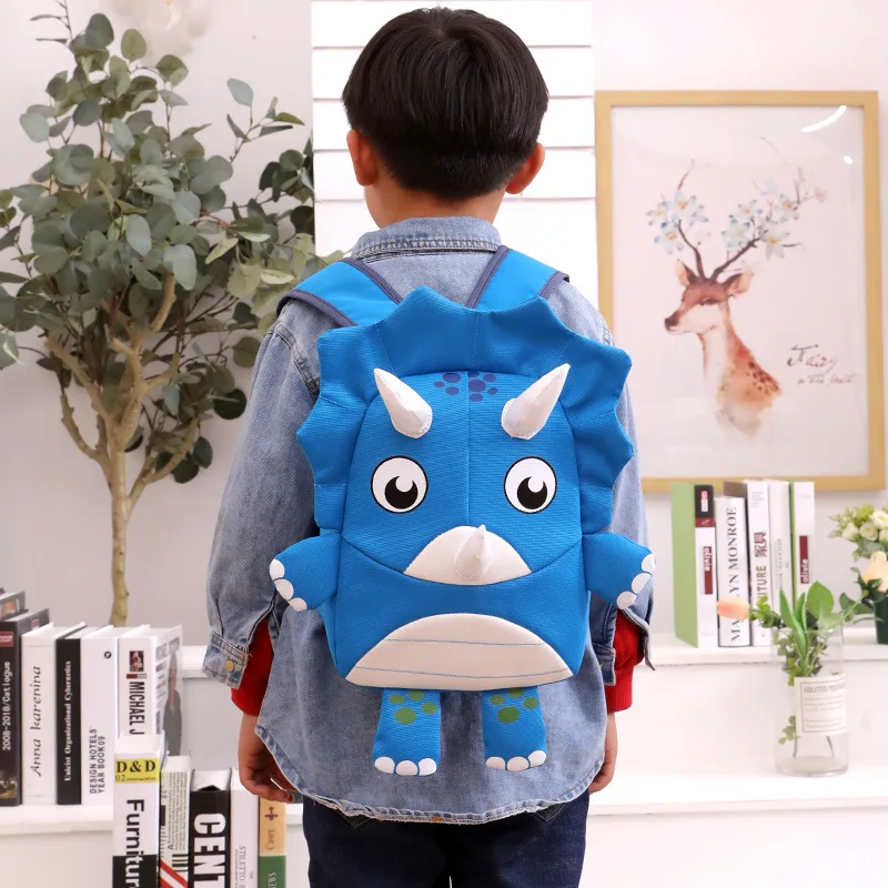 New 3D Triceratops School Bags for Boys Girls Cute Animals Children Bags Toddler Kids School Backpack waterproof Mochilas 3