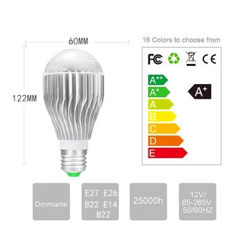 

E26 E27 LED RGBW Bulb RGB Remote Control Lamp White Light + Colorful Remote Control Dimming Bulb 10W 15W Home Lighting