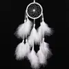 55cm Wind Chimes Handmade Dream Catcher Net White Feathers Wall Hanging Dreamcatcher Craft Gift Christmas Decoration for Home 3